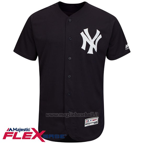Maglia Baseball Uomo New York Yankees Blank Blu Flex Base Autentico Collezione